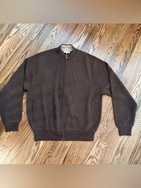 Peter Millar 100% Extra Fine Italian Merino Wool Full Zip Golf Sweater Men XL